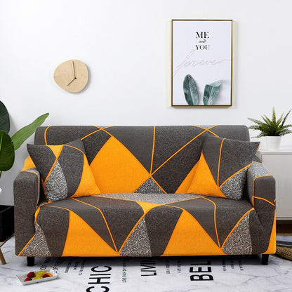 Anyhouz 2 Seater Sofa Cover Marigold Style and Protection For Living Room Sofa Chair Elastic Stretchable Slipcover-Slipcovers-PEROZ Accessories