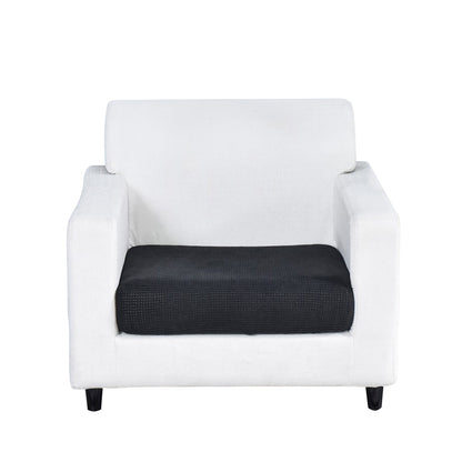 Anyhouz Sofa Cover Black Polyester Thick Stretchable Cushion For Living Room 1Pc Normal Size 145-185cm-Slipcovers-PEROZ Accessories