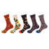 Anysox 5 Pairs One Size 5-11 Mixed Color Set Christmas Socks Animals Cotton Fashion Woman Skateboard Oil Paitiing-Socks-PEROZ Accessories