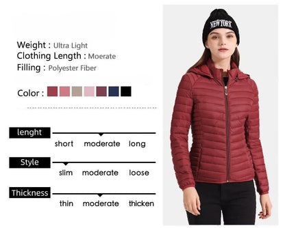 Anychic Womens Padded Puffer Jacket 4XL Beige Solid Lightweight Warm Outdoor Parka Clothing With Detachable Hood-Coats &amp; Jackets-PEROZ Accessories