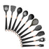 Anygleam Kitchen Utensils Non-stick Black 10 Set Gold Plated Handle with Support Point Cooking Tool Accessories Heat Resistant Kitchenware-Spatula and Shovel-PEROZ Accessories