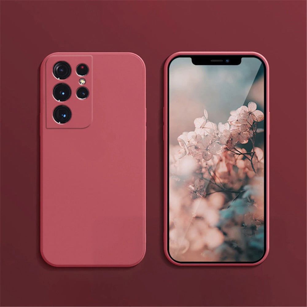 Anymob Samsung Phone Case Red Soft Silicone For Galaxy S22 Ultra S21 FE S20 Plus Note 20 A12 A22 A32 A52 A72 A51 A71 A13 A33 A53-Mobile Phone Cases-PEROZ Accessories