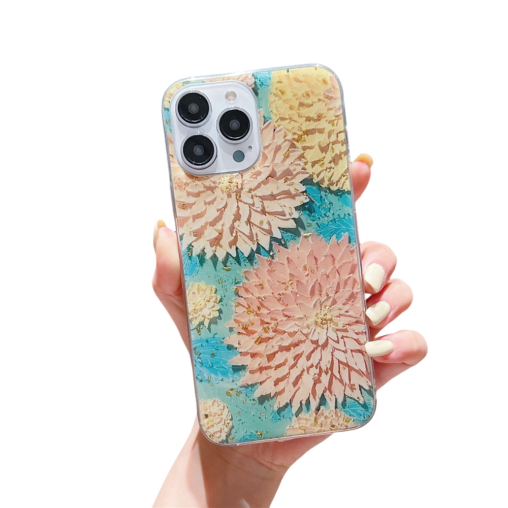 Anymob iPhone Case Orange Cute Oil Painting Flower Soft Silicon Back Cover Bumper-Mobile Phone Cases-PEROZ Accessories