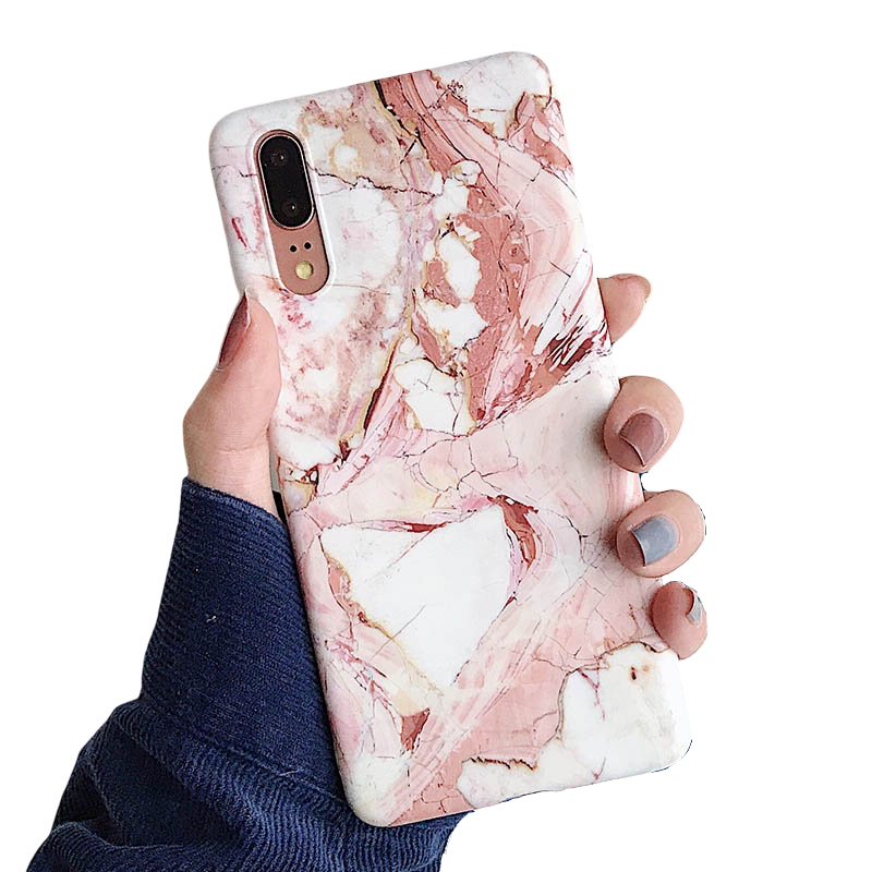 Anymob Samsung Peach Marble Flower Case Back Cover Art Leaf Silicone Phone Protection-Mobile Phone Cases-PEROZ Accessories