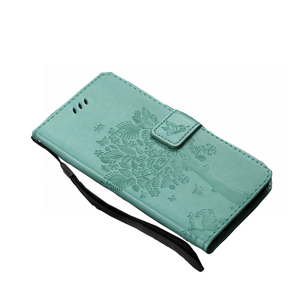 Anymob Huawei Phone Case Green Flip Leather 3D Tree Shell Wallet Cover-PEROZ Accessories