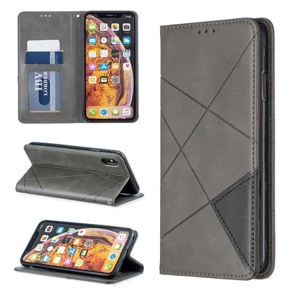 Anymob iPhone Case Gray Flip Wallet Luxury Vintage Business Leather Magnetic Phone Bag-Mobile Phone Cases-PEROZ Accessories