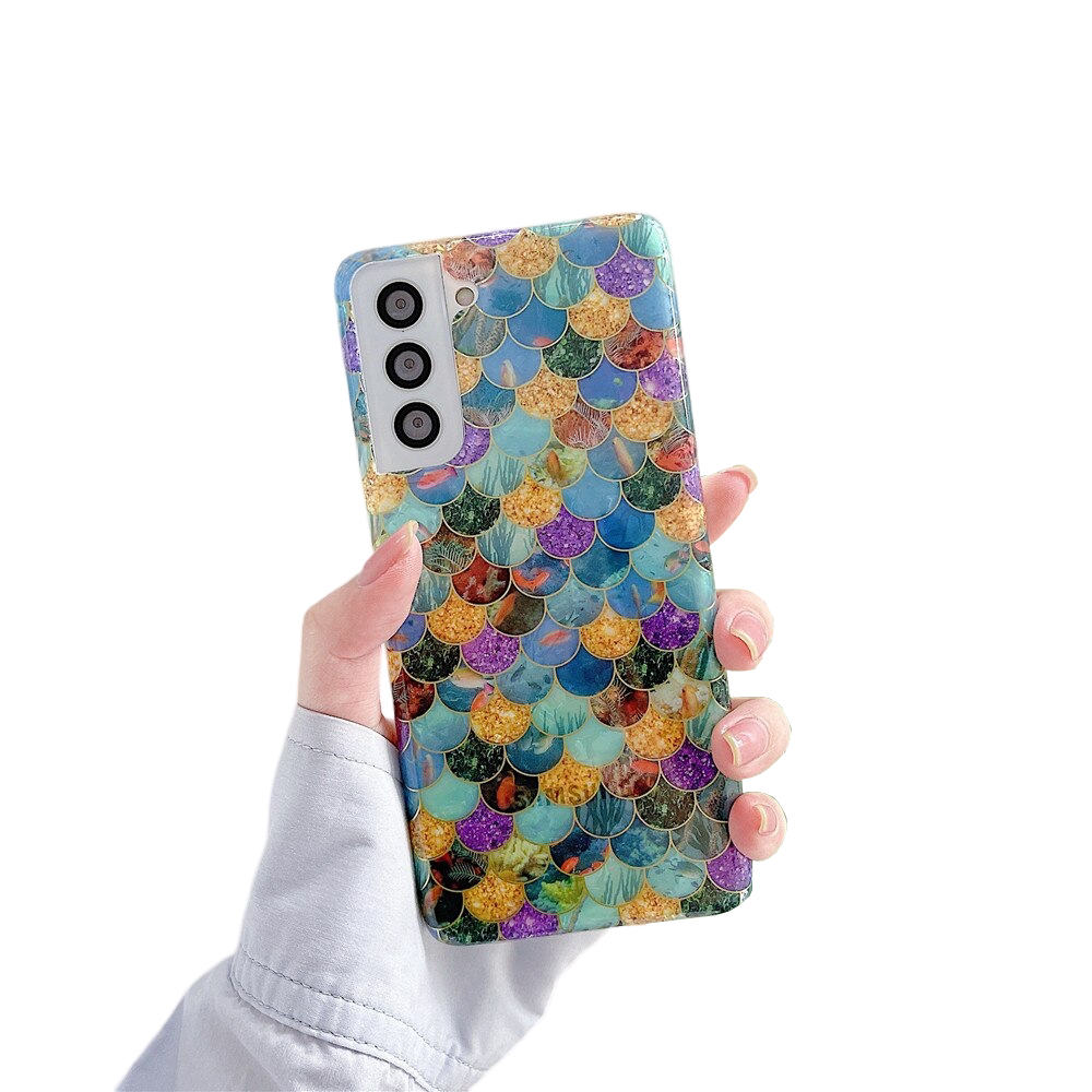 Anymob Samsung Multicolored Scales Silicone Dream Shell Pattern Case Shockproof Back Cover-Mobile Phone Cases-PEROZ Accessories