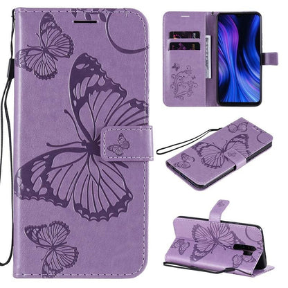 Anymob Samsung Case Purple Butterfly Luxury Wallet Phone Flip Leather Cover With Card Slot Protection-Mobile Phone Cases-PEROZ Accessories