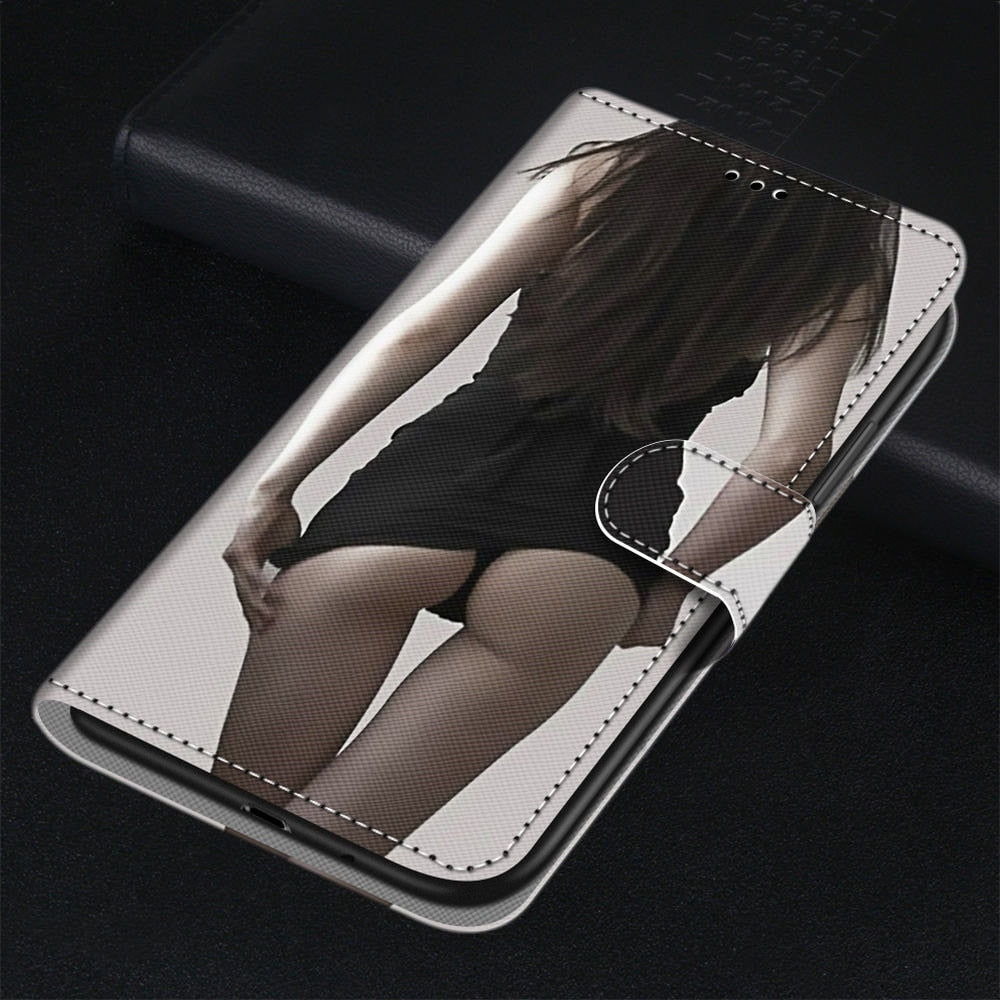 Anymob Samsung Case Black Lady Magnetic Flip Leather Card Slot Wallet Phone Cover Protection-Mobile Phone Cases-PEROZ Accessories