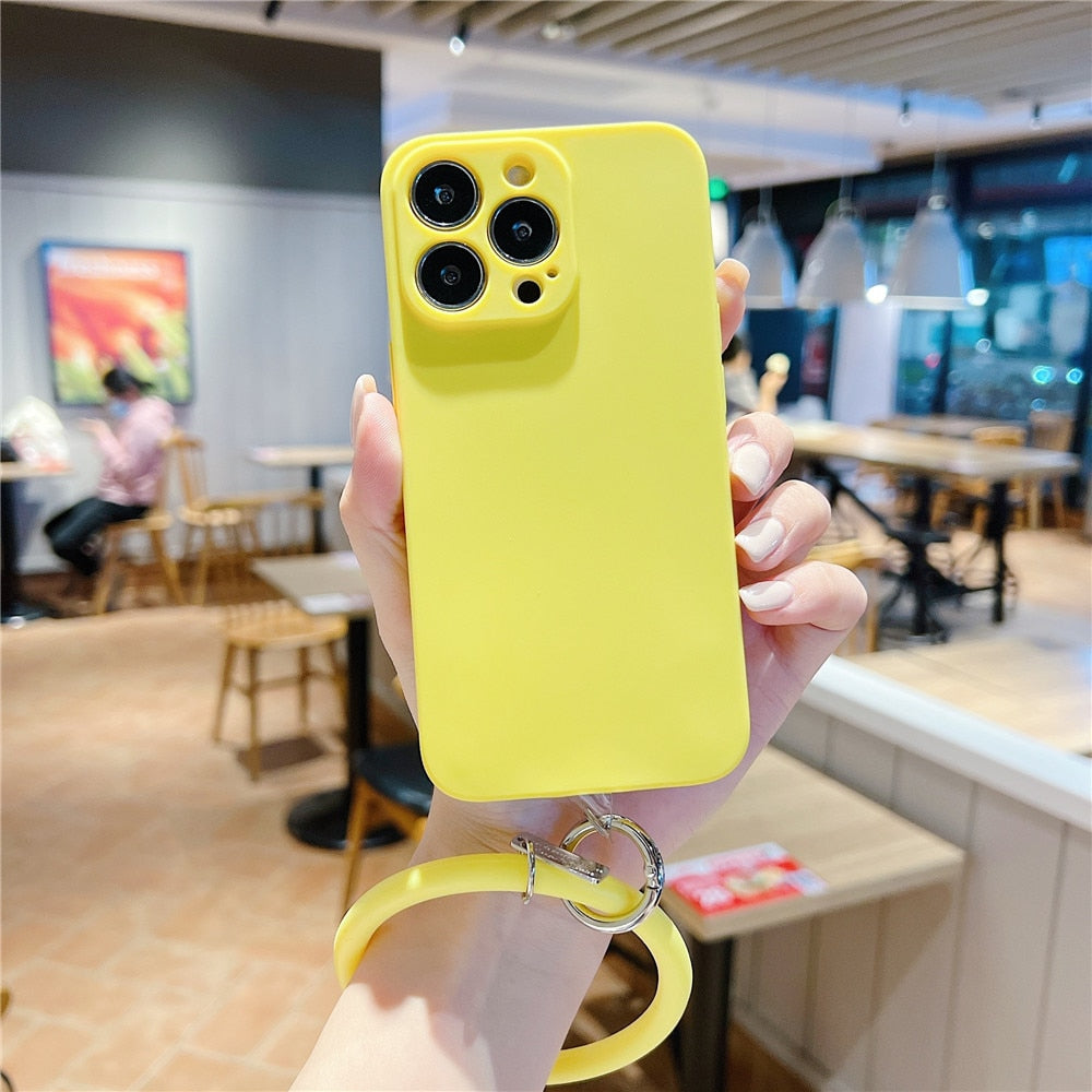 Anymob iPhone Case Yellow Soft Silicone Wristband Bumper Cover-Mobile Phone Cases-PEROZ Accessories