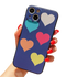 Anymob iPhone Case Blue Multicolor Heart Retro Geometry Graffiti Soft Silicon Cover-Mobile Phone Cases-PEROZ Accessories