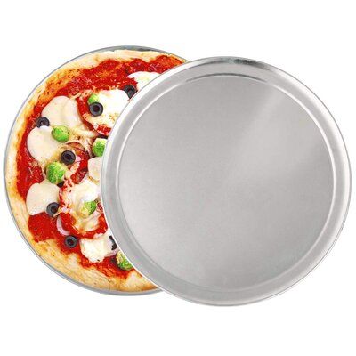 Anygleam 14 Inches Pizza Tray Aluminum Round Rimmed Non stick Metallic Dish Cake Baking Pan for Kitchen-Utensil &amp; Flatware Trays-PEROZ Accessories