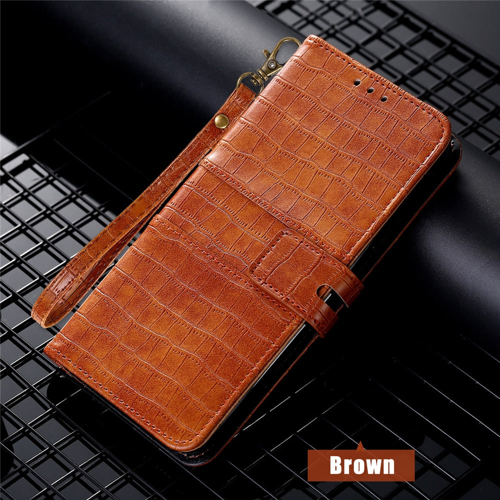 Anymob Samsung Brown Leather Case Cover 3D Flip Wallet Phone Protection-Mobile Phone Cases-PEROZ Accessories
