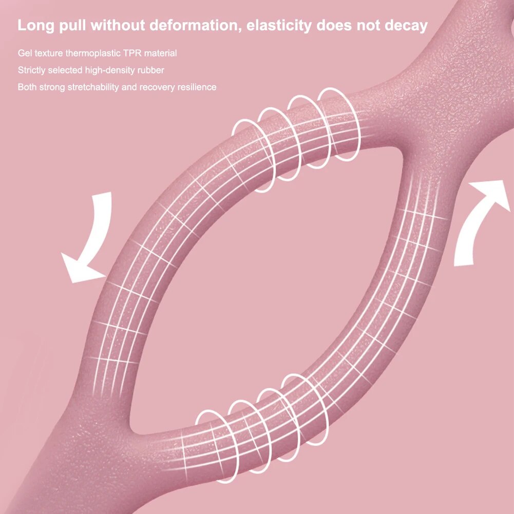 Anyfit Pink Resistance Band 8 Word Chest Expander Rubber Elastic Muscle Training Tubing Tension Sports Exercise Yoga Portable Fitness Bands-Exercise &amp; Fitness-PEROZ Accessories