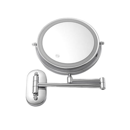 Anyvogue Silver 8in Wall Mounted Smart LED Makeup Mirror Double Sided Touch Dimming Adjustable 5x Magnification Battery Type-Makeup Mirror-PEROZ Accessories