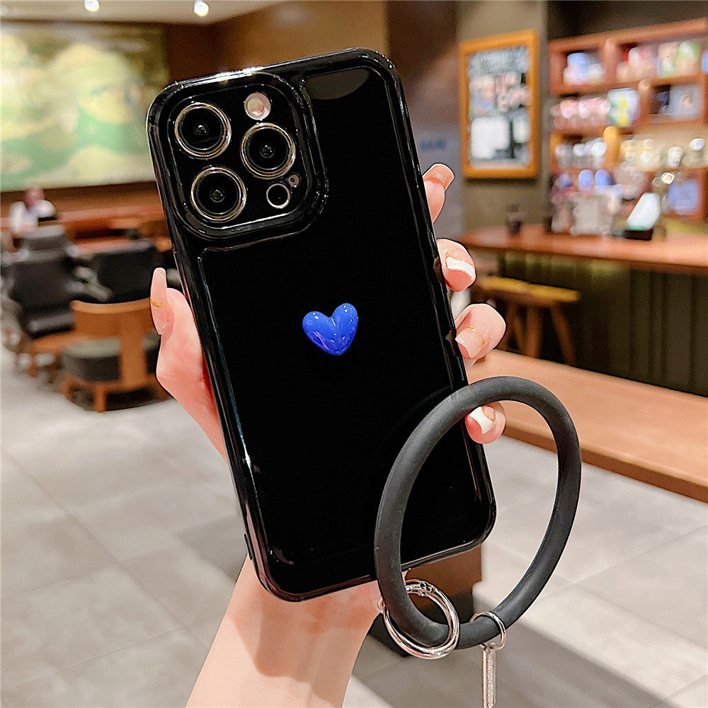 Anymob iPhone Black And Blue 3D Love Heart Bracelet Phone Case Shockproof Soft Silicone Cover-Mobile Phone Cases-PEROZ Accessories