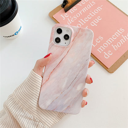 Anymob iPhone Case Light Pink Gradient Marble Cover Silicone Phone With Holder Stand-Mobile Phone Cases-PEROZ Accessories