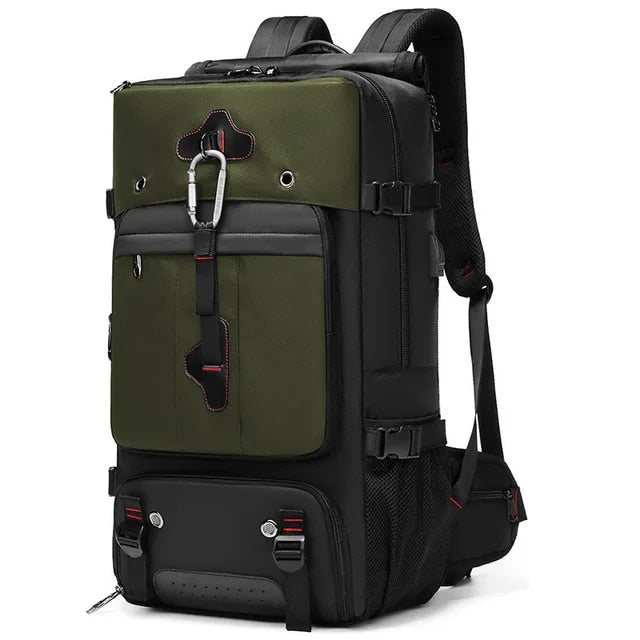 Anypack Backpack Green Black Large Travel Sports Camping Luggage Multifunctional Climbing Laptop School Bag Pack 80L-Backpacks-PEROZ Accessories