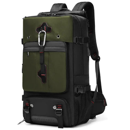 Anypack Backpack Green Black Large Travel Sports Camping Luggage Multifunctional Climbing Laptop School Bag Pack 80L-Backpacks-PEROZ Accessories