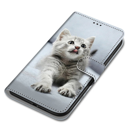 Anymob Samsung Gray Kitten Cute Animal Painted Leather Phone Case Flip Wallet Phone Bag Cover-Mobile Phone Cases-PEROZ Accessories