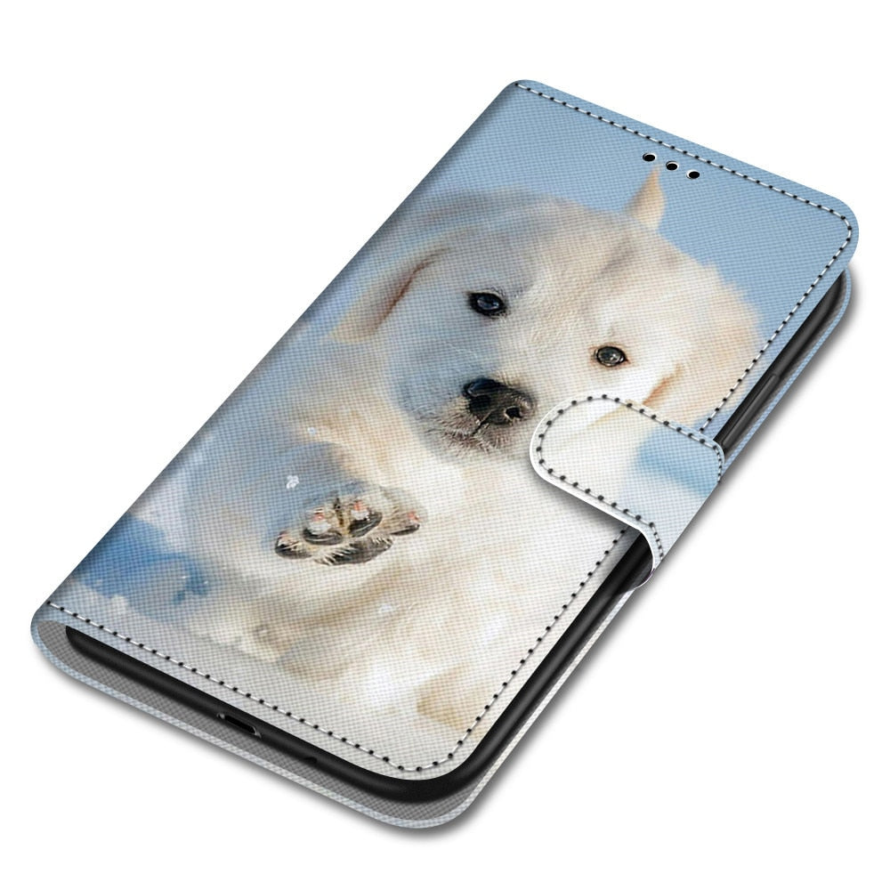 Anymob Samsung Puppy Cute Animal Painted Leather Phone Case Flip Wallet Phone Bag Cover-Mobile Phone Cases-PEROZ Accessories