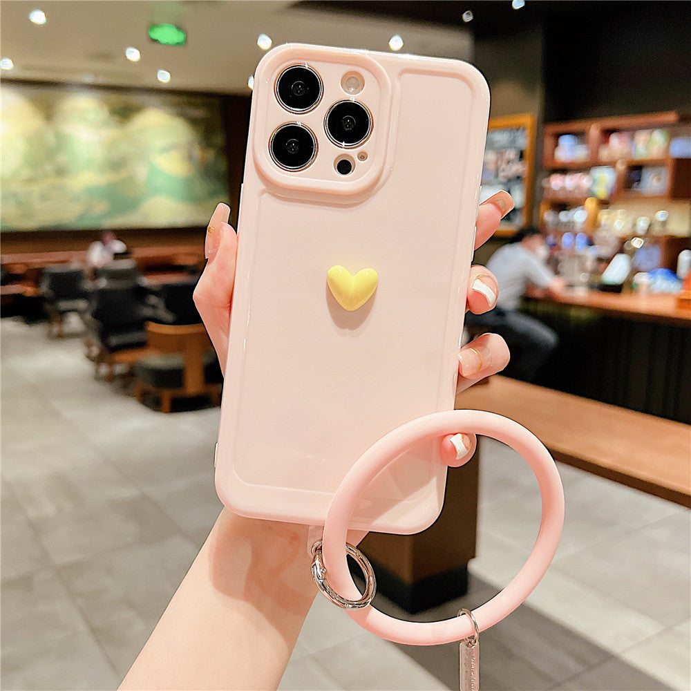 Anymob iPhone Black And Pink 3D Love Heart Bracelet Phone Case Shockproof Soft Silicone Cover-Mobile Phone Cases-PEROZ Accessories