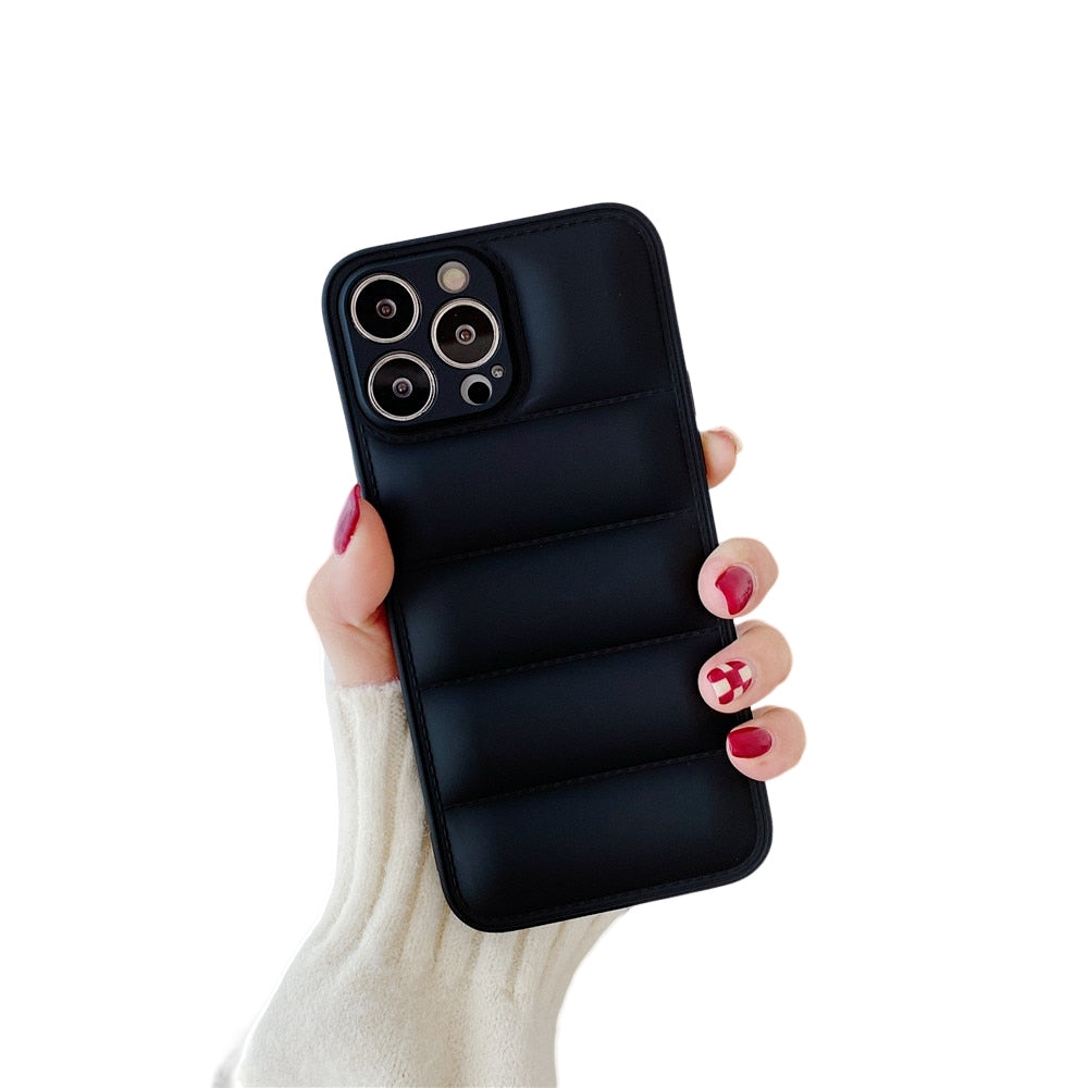 Anymob iPhone Black Fashion Jacket Phone Case Shockproof Soft Silicone Camera Protection Cover-Mobile Phone Cases-PEROZ Accessories