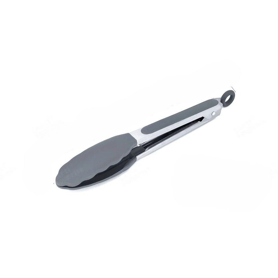 Anygleam Tong Stainless Steel Small Gray Handle Clip Heat Resistant Cooking Baking Salad Steak Kitchen Gadget-Kitchen Tools &amp; Utensils-PEROZ Accessories
