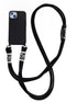 Anymob iPhone Black Crossbody Lanyard Neck Strap Cord Case Matte Soft Silicone Cover-Mobile Phone Cases-PEROZ Accessories