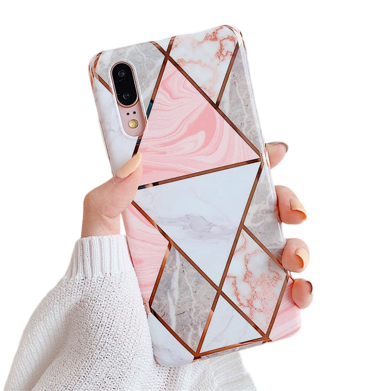 Anymob Samsung Gray Marble Flower Case Back Cover Art Leaf Silicone Phone Protection-Mobile Phone Cases-PEROZ Accessories