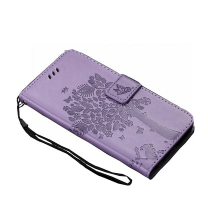 Anymob Huawei Phone Case Purple Flip Leather 3D Tree Shell Wallet Cover-PEROZ Accessories