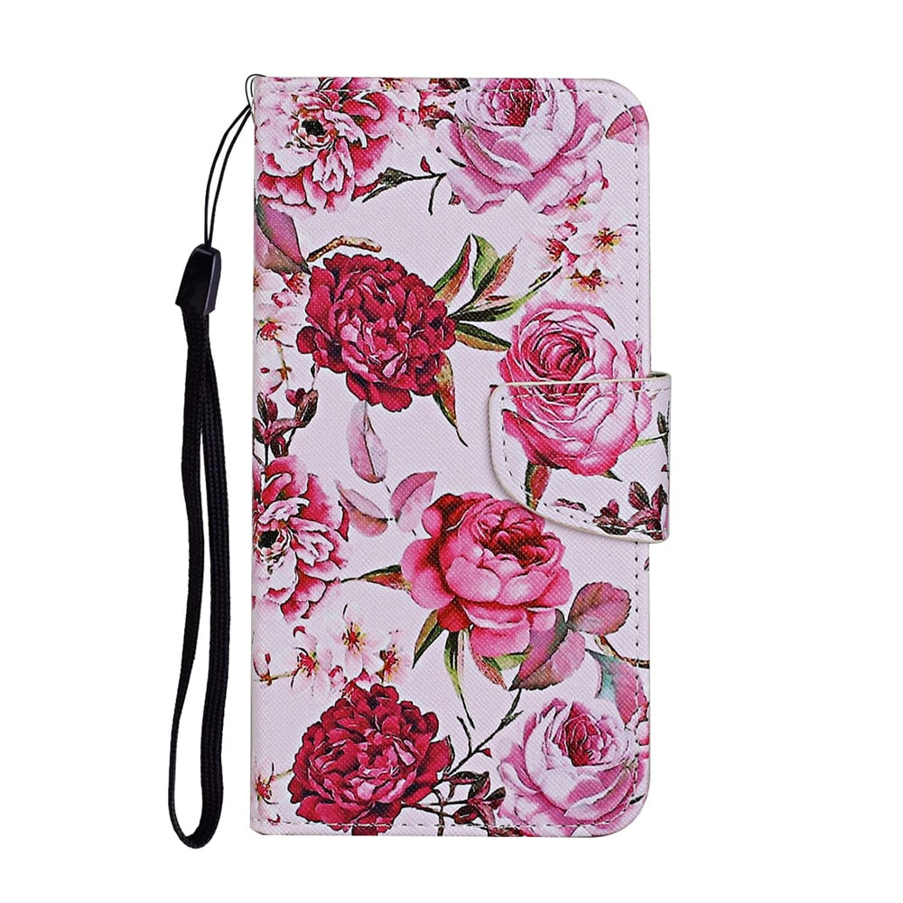 Anymob Samsung Red Roses Phone Cases Leather Flip Stand Cover-Mobile Phone Cases-PEROZ Accessories
