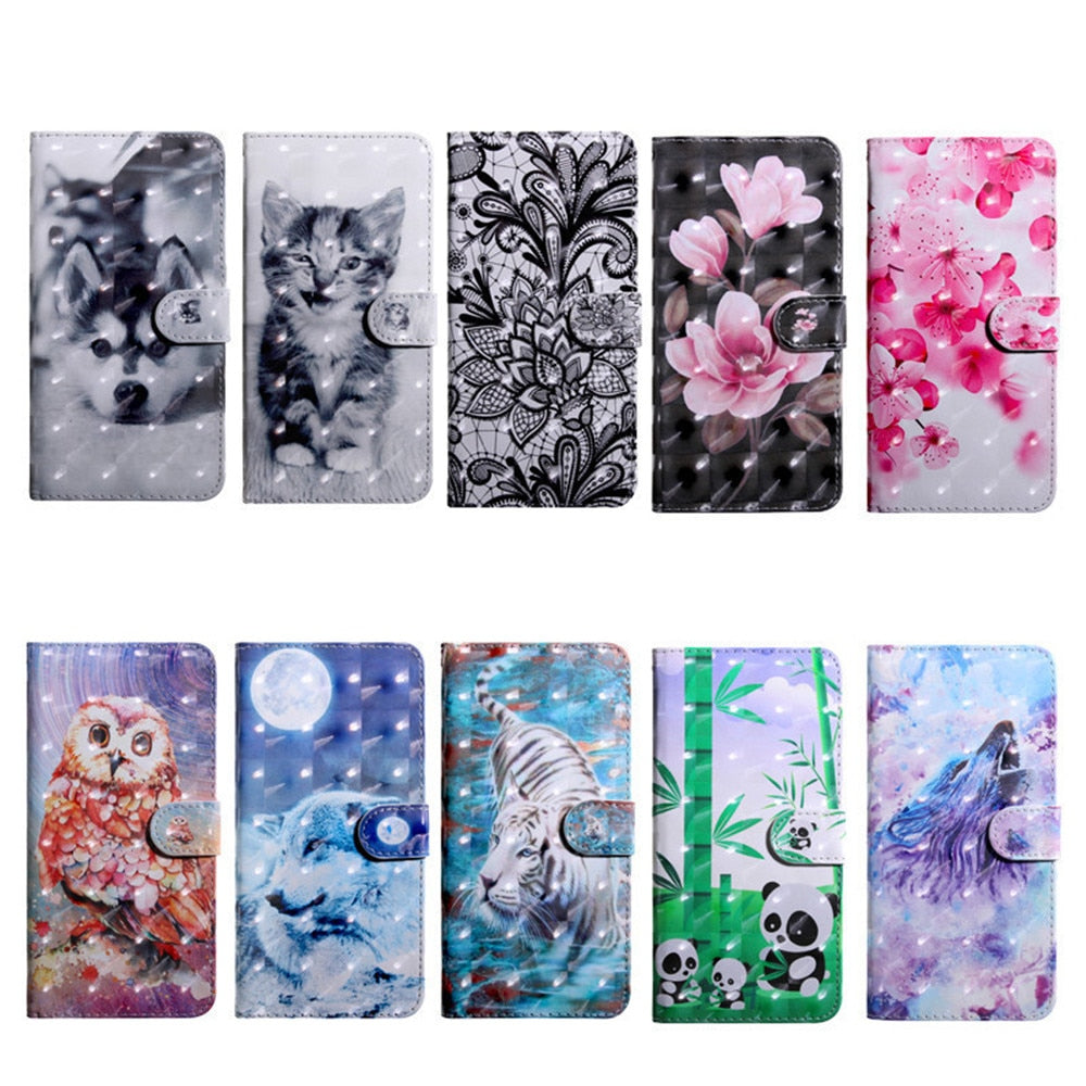 Anymob Xiaomi Redmi Phone Case Black Wolf Leather Flip Wallet Cover-Mobile Phone Cases-PEROZ Accessories