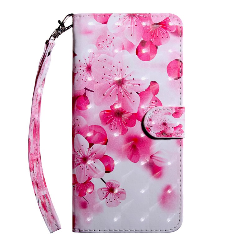 Anymob Xiaomi Redmi Pink Leather Case Flower Flip Wallet Cover Bag Shell Protection-PEROZ Accessories