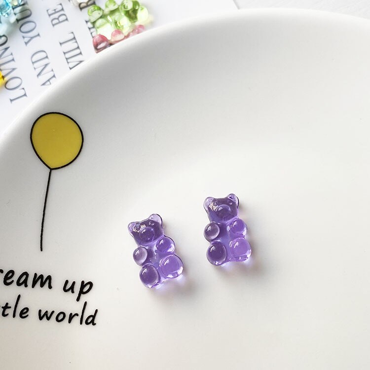 Anykidz 10pcs Purple Bear Shoe Charm Accessories Jeans Clogs Pendants Designer Ornament Jibbitz for Crocs-Shoe Charms-PEROZ Accessories