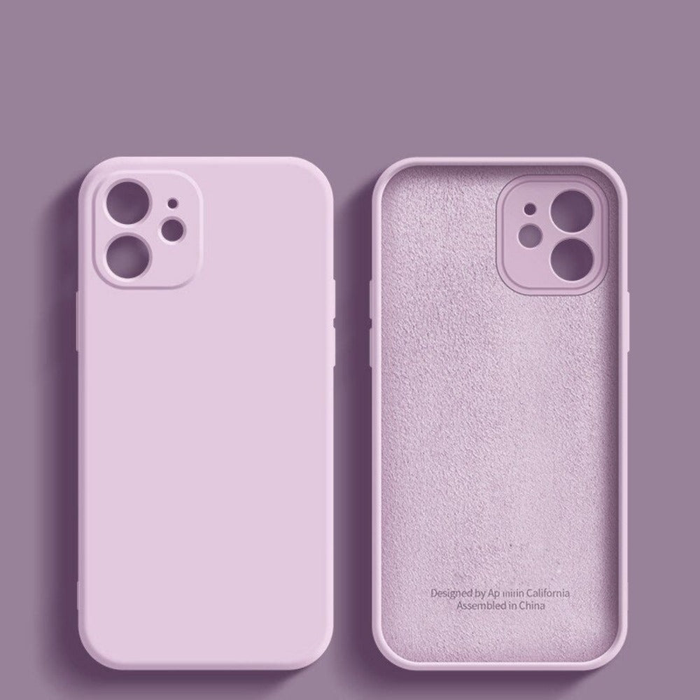 Anymob iPhone Purple Fashion Square Silicone Phone Case For IOS Full Lens Protection Cover iPhone Compatible-Mobile Phone Cases-PEROZ Accessories
