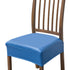 Anyhouz Chair Cover Blue PU Leather Seat Slipcover Chair Cover for Kitchen Hotel Banquet Dining Living Room-Chair Cover-PEROZ Accessories