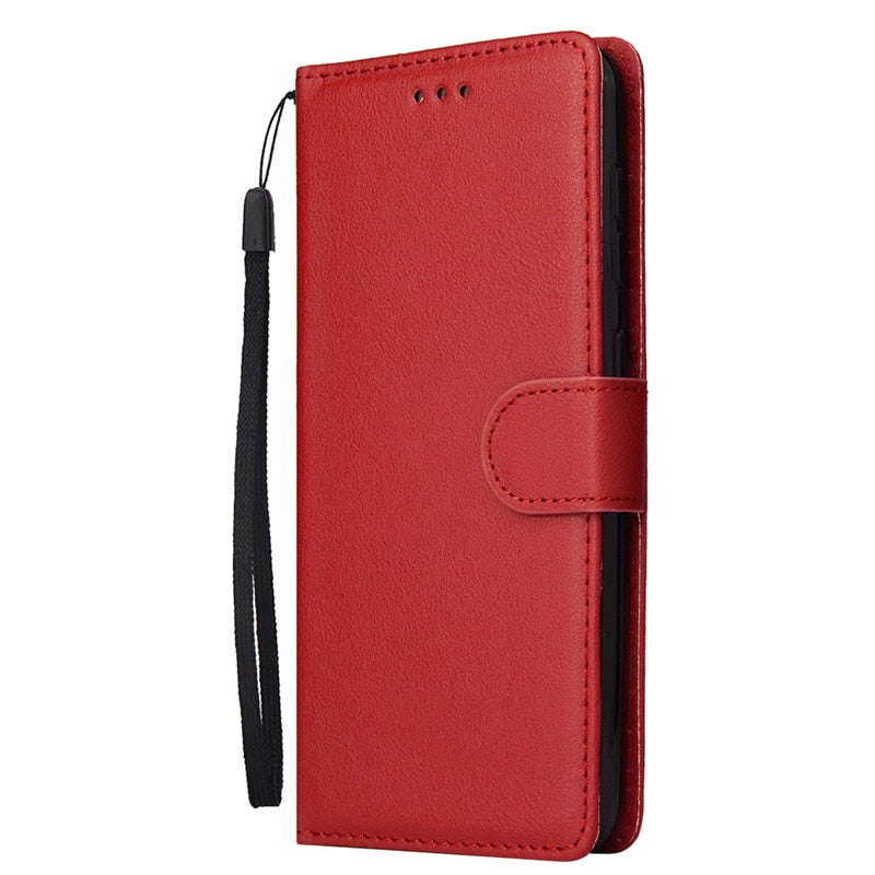 Anymob Samsung Red Leather Case Flip Wallet Phone Cover-Mobile Phone Cases-PEROZ Accessories