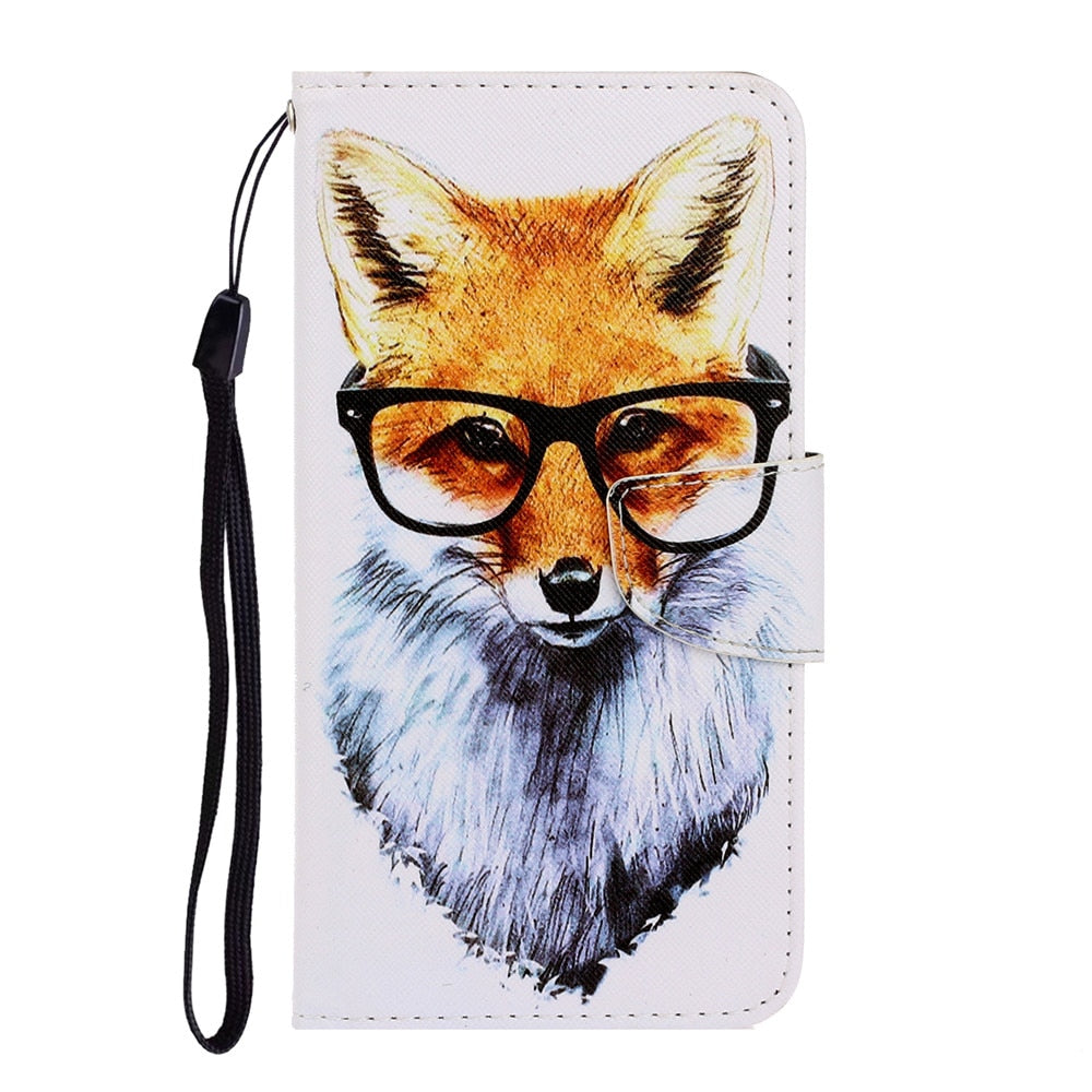 Anymob Samsung Intelligent Fox Magnetic Flip Wallet Case Painted Leather Phone Cover-Mobile Phone Cases-PEROZ Accessories