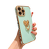 Anymob iPhone Case Mint Green Plating Love Heart Ring Holder Shockproof Soft Silicone Cover-Mobile Phone Cases-PEROZ Accessories