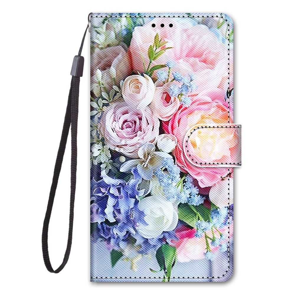 Anymob Samsung Multicolor Flower Phone Case Magnetic Flip Leather Card Wallet Cover-Mobile Phone Cases-PEROZ Accessories