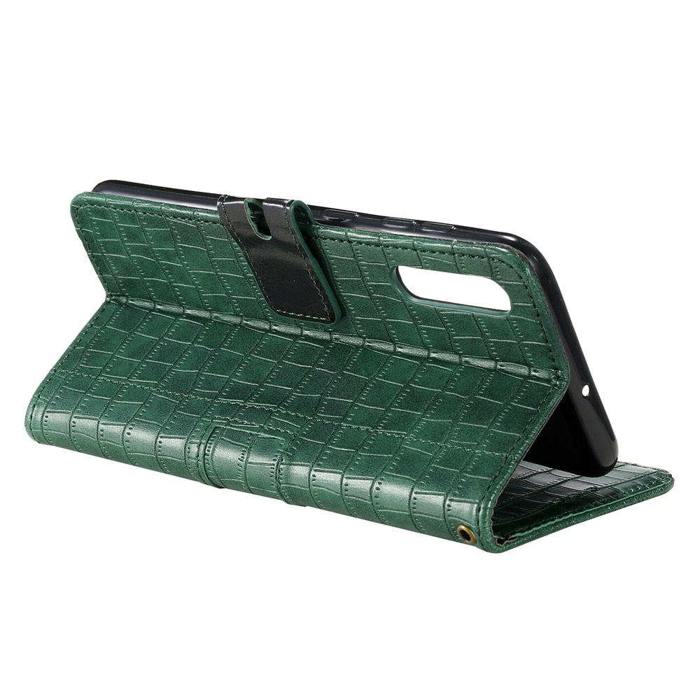Anymob Samsung Green Leather Case Cover 3D Flip Wallet Phone Protection-Mobile Phone Cases-PEROZ Accessories