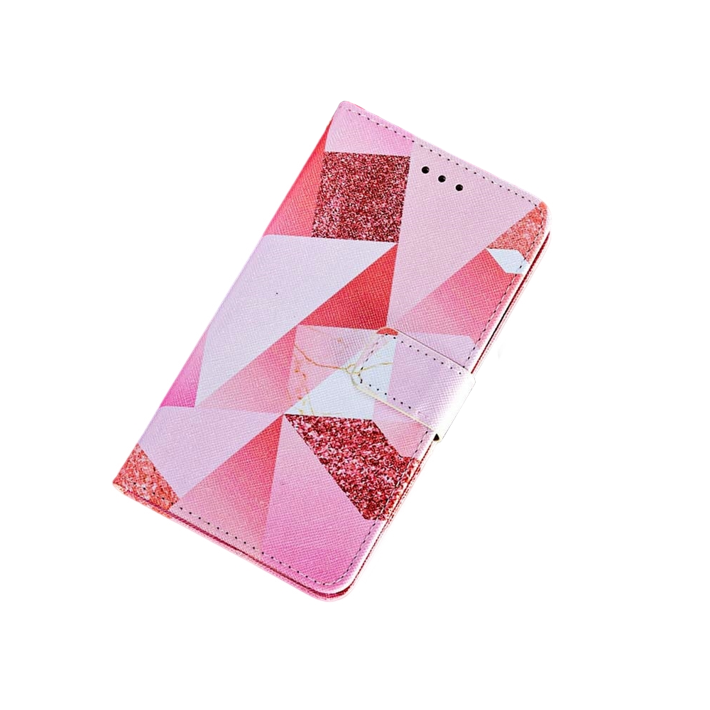 Anymob iPhone Pink Mosaic Flip Leather Phone Cases Animal Painted Wallet Cover-Mobile Phone Cases-PEROZ Accessories