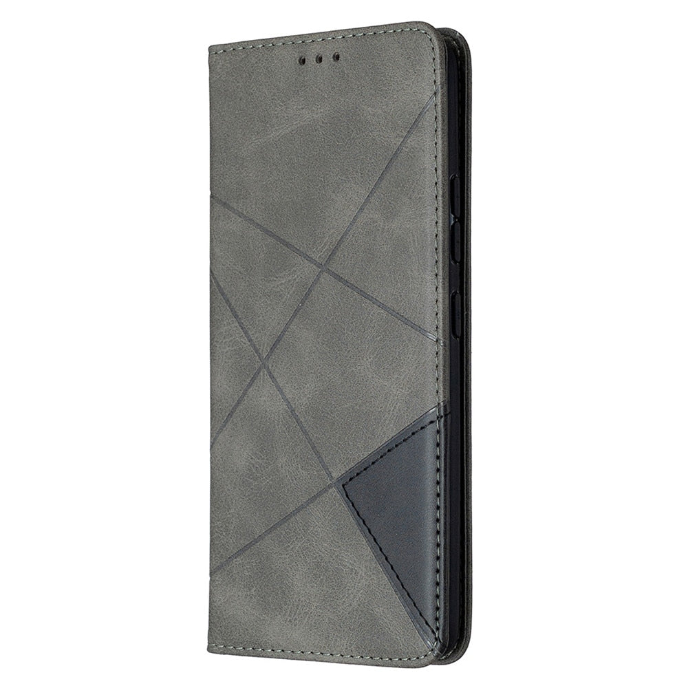 Anymob iPhone Case Gray Flip Wallet Luxury Vintage Business Leather Magnetic Phone Bag-Mobile Phone Cases-PEROZ Accessories