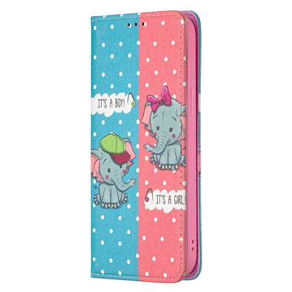 Anymob iPhone Case Flip Leather Cute Elephant Magnetic Card slot Wallet Cover-Mobile Phone Cases-PEROZ Accessories