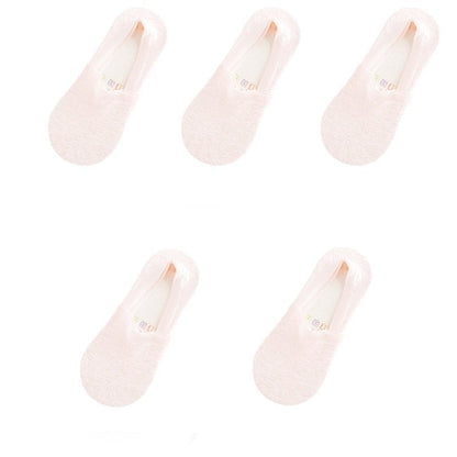 Anysox 5 Pairs Size 5-9 Fashion Socks Lace Flower Style Breathable Antiskid Invisible Ankle Socks for Women Pink-Socks-PEROZ Accessories