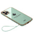 Anymob iPhone Case Mint Green Plating Maple Leaf Square Frame Soft Cover-Mobile Phone Cases-PEROZ Accessories