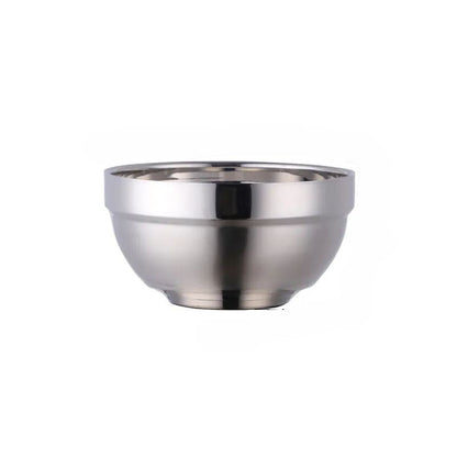 Anygleam Silver 2Pcs Small Stainless Steel Rice Bowl Single Anti-Scalding Layer Cooking Utensil-Kitchen &amp; Dining-PEROZ Accessories