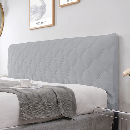Anyhouz Headboard Cover Light Gray Zigzag Pattern Super Soft Smooth Quilted Velvet Bed Back Dust Protector Cover 140x70cm-Bed Headboard-PEROZ Accessories
