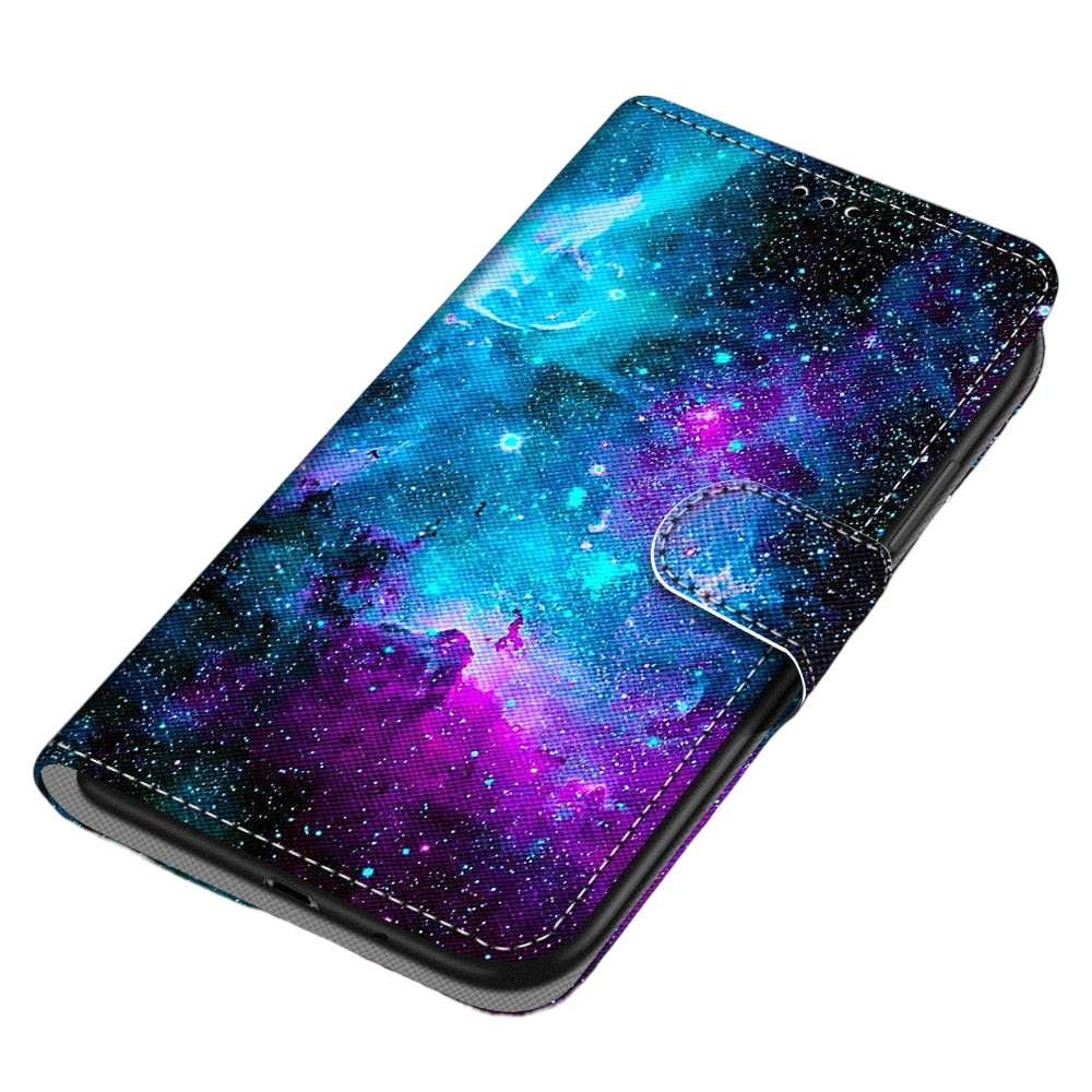 Anymob Samsung Case Sky Blue Magnetic Flip Leather Card Slot Wallet Phone Cover Protection-Mobile Phone Cases-PEROZ Accessories